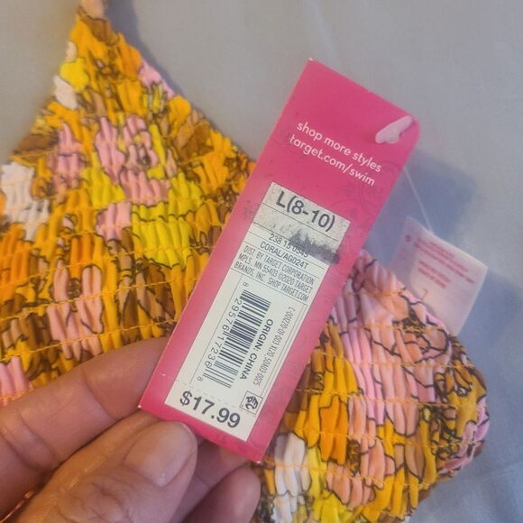 NWT Target Xhilaration Floral Bikini Top Size L - Picture 4 of 4